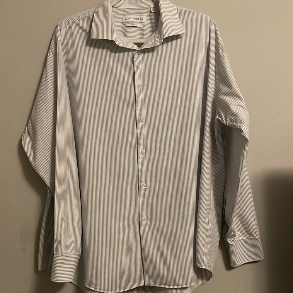 𝅺CALVIN Klein Men’s Button Down Shirt Size XL 17-17.5 - Picture 4 of 5